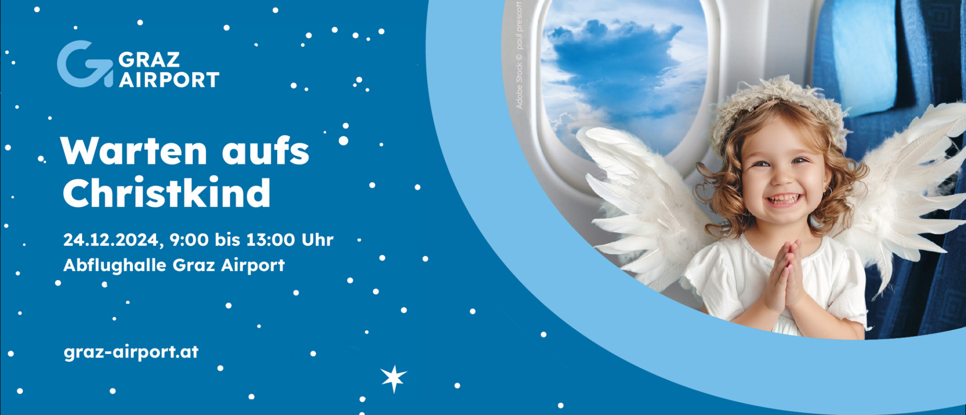 Flyer von Warten aufs Christkind 2024 am Graz Airport