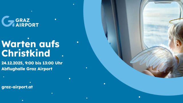 Warten aufs Christkind 24.12.2025 in der Abflughalle des Graz Airport
