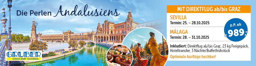 GRUBER-reisen. Banner Apr-Jul